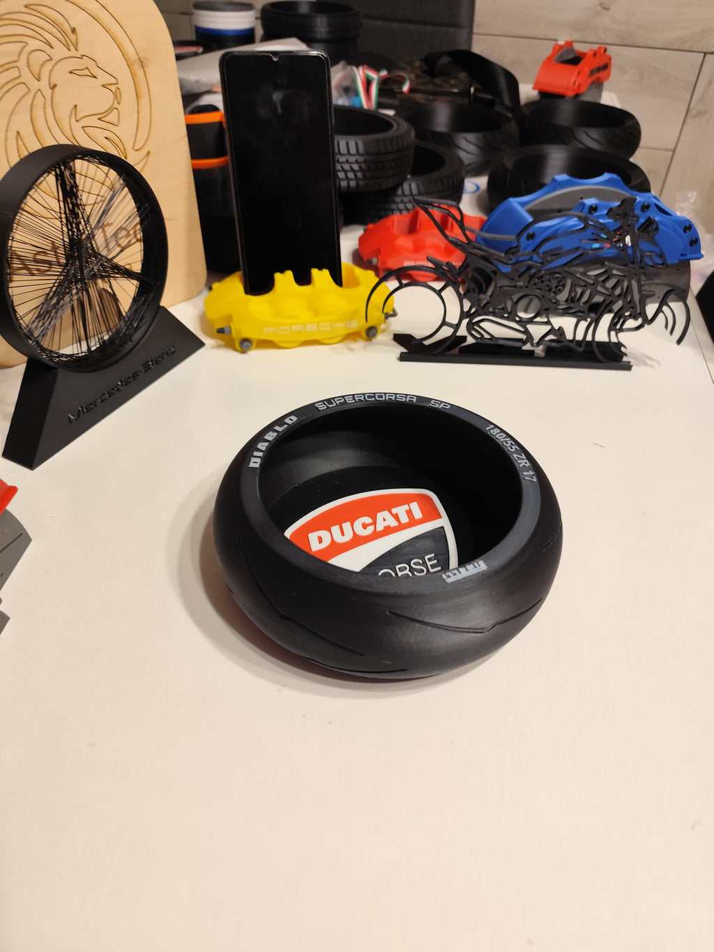 Svuota-tasche Ducati a forma di copertone stampato in 3D